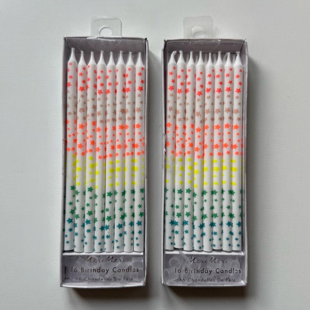 Meri Meri Star Pattern Birthday Candles - 2 Packs of 16